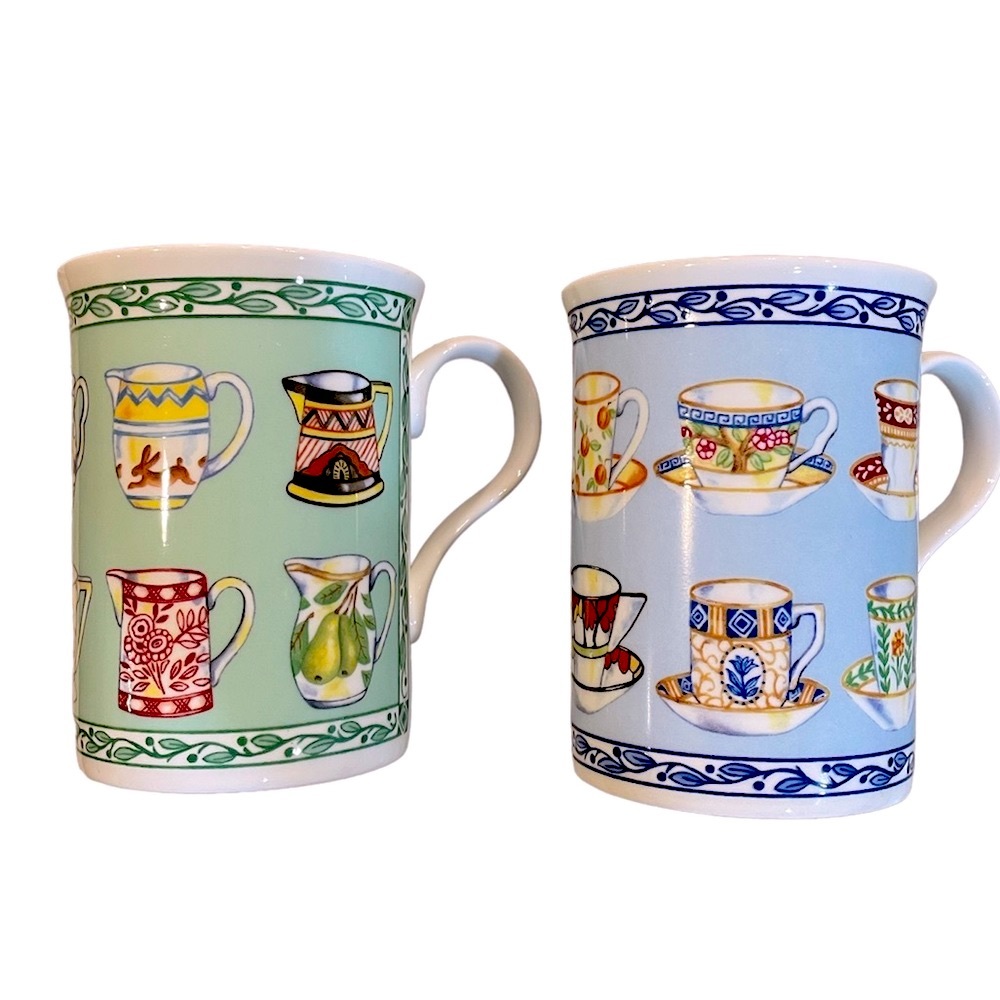 VTG 2 x Crown Trent Fine Bone China Mug Cups
